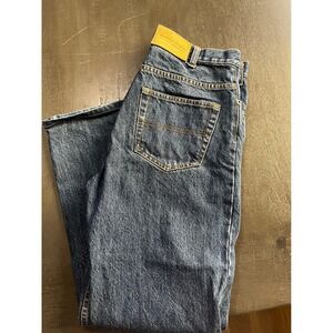 Denver Hayes Mens Blue Denim Jeans Straight Leg Classic Fit Casual Pants‎